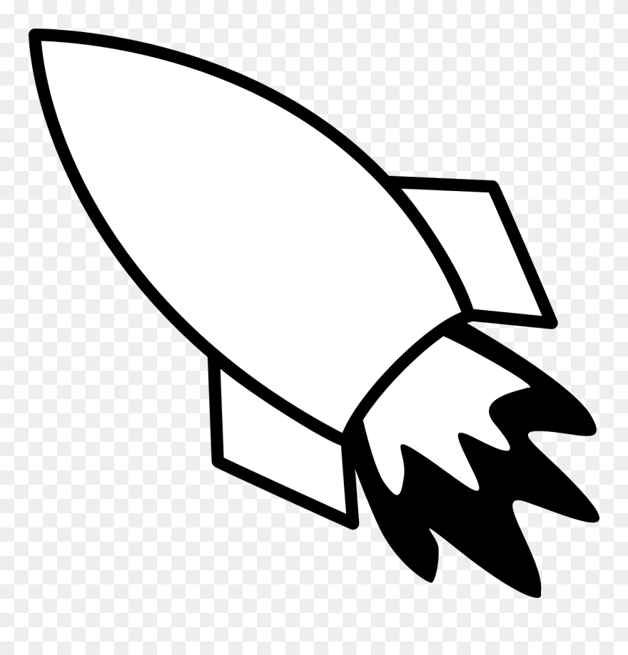 Rocket Black And White Clipart