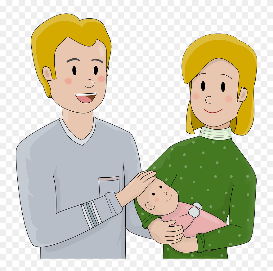 Happy Parents Clipart - Baby With Parents Png Transparent Png