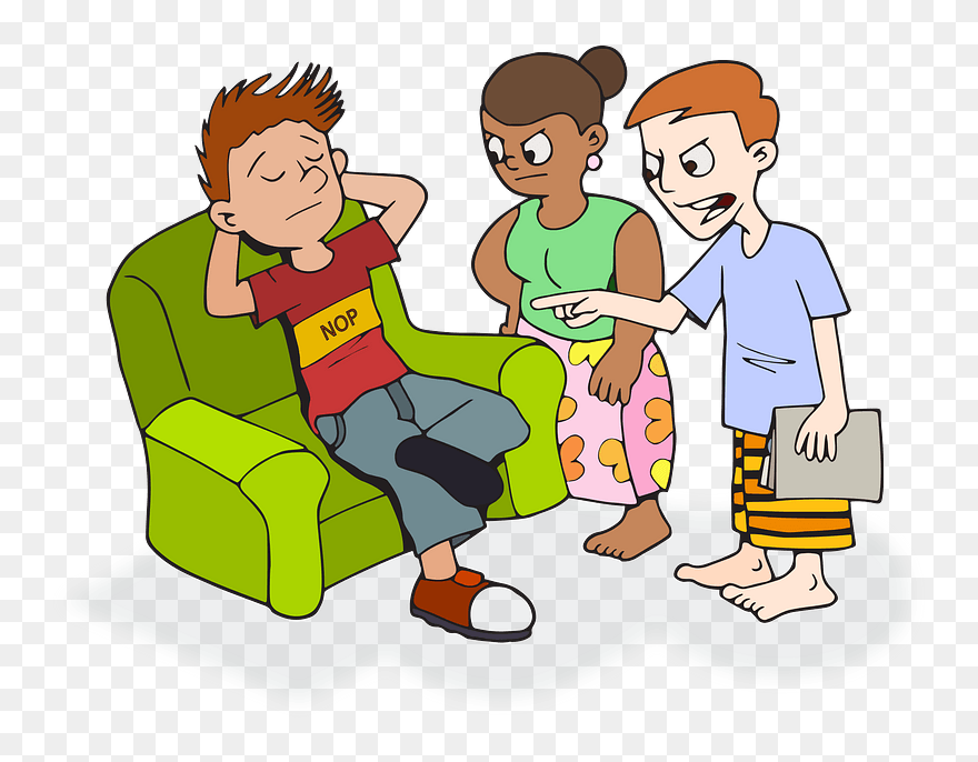 Parents And Unemployed Son Clipart - Lazy Child Clipart - Png Download