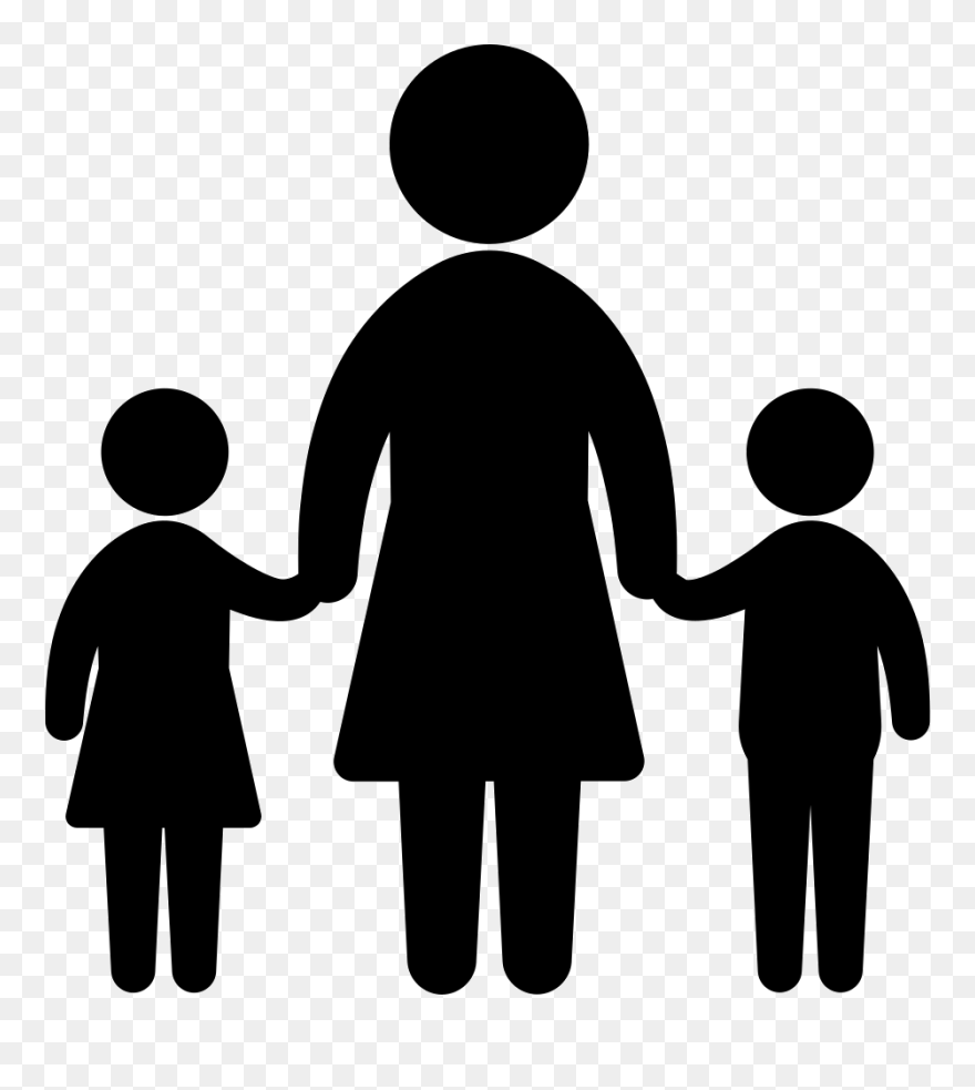 Mother With Two Childs Svg Png Icon Free Download - Mother And Two Children Silhouette Clipart