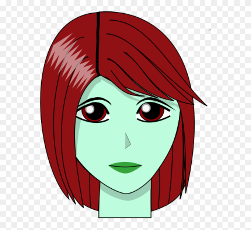 Girl With Blue Hair Clipart - Png Download