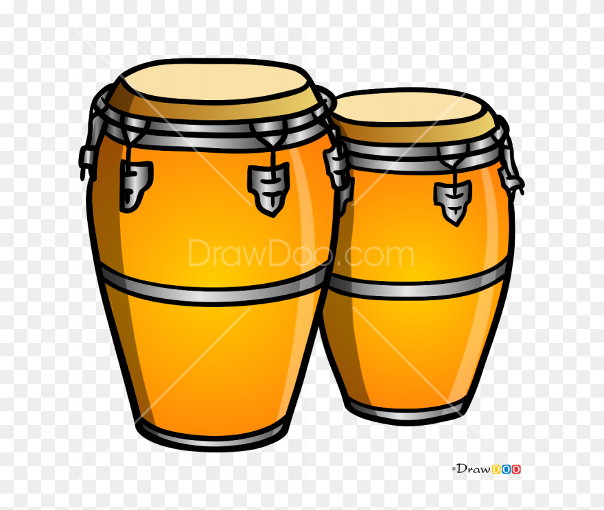 Drawing Of Bongo Instrument Clipart