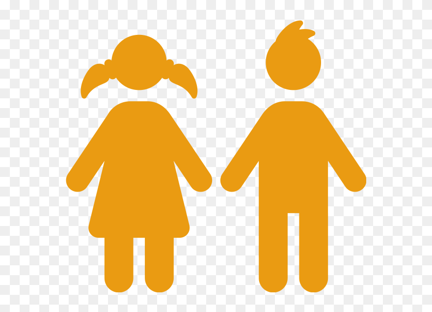 Transparent People Holding Hands Clipart - Black White Children Outline - Png Download
