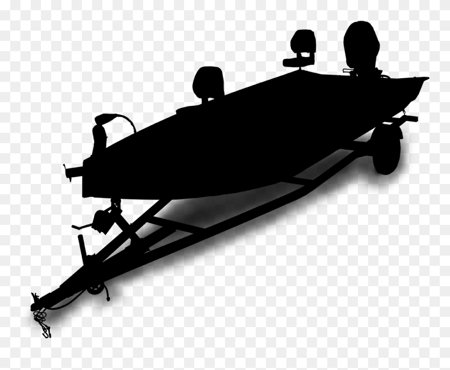 Boat Product Design Skateboarding - Boat On Trailer Png Silhouette Clipart