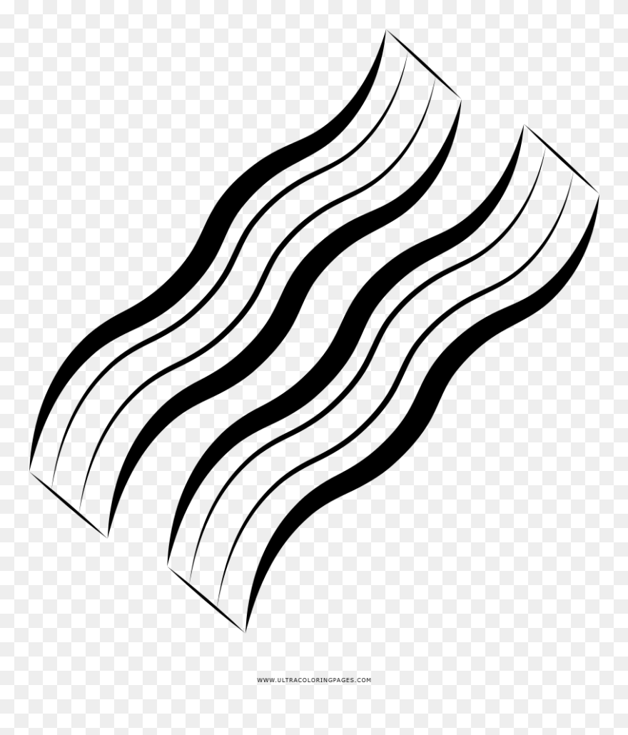 Bacon Coloring Page - Line Art Clipart