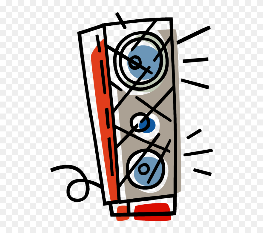 Vector Illustration Of Audio Entertainment Stereo Loudspeaker Clipart