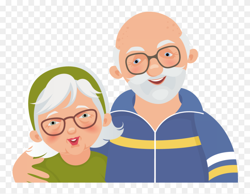 Granny And Grandpa Clipart - Png Download