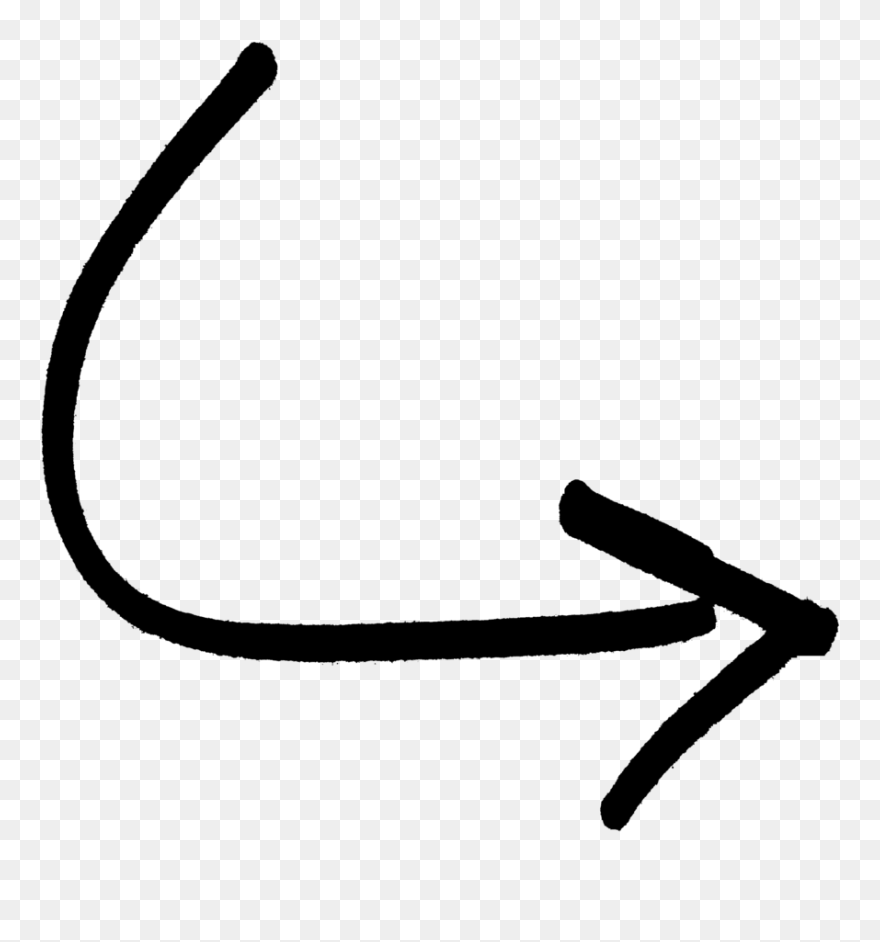 Arrow Curve Transparent Clipart 7 - Curved Black Arrow Png