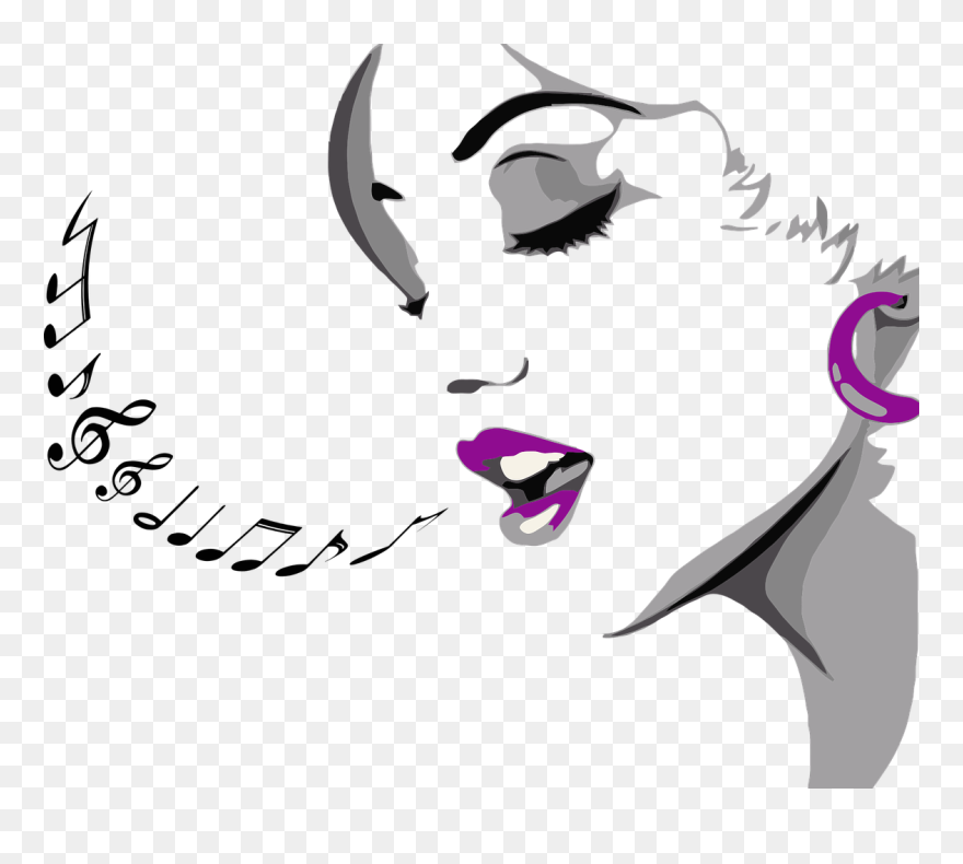 Silhouette Singer Clip Art - Png Download