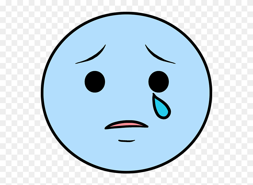 How To Draw Crying Emoji - Smiley Face Clipart