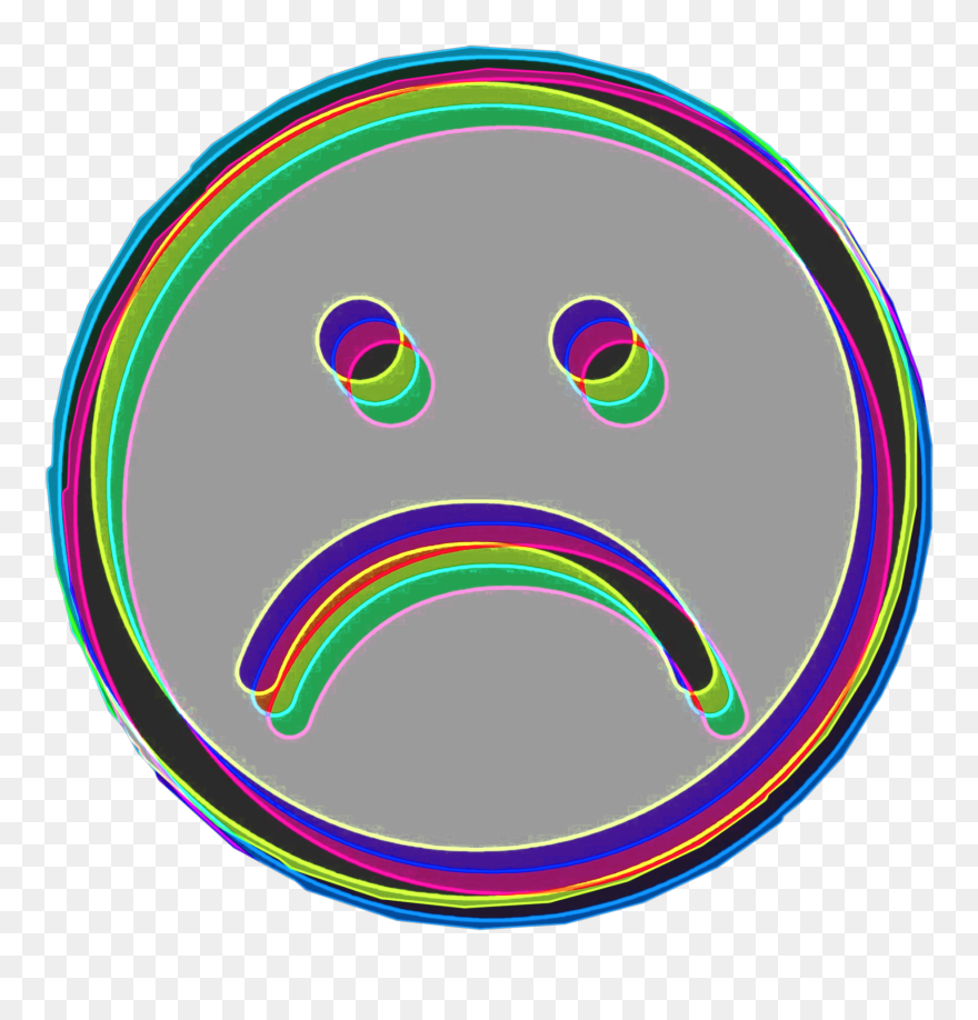 #frownyface #glitch #halloween - Circle Clipart