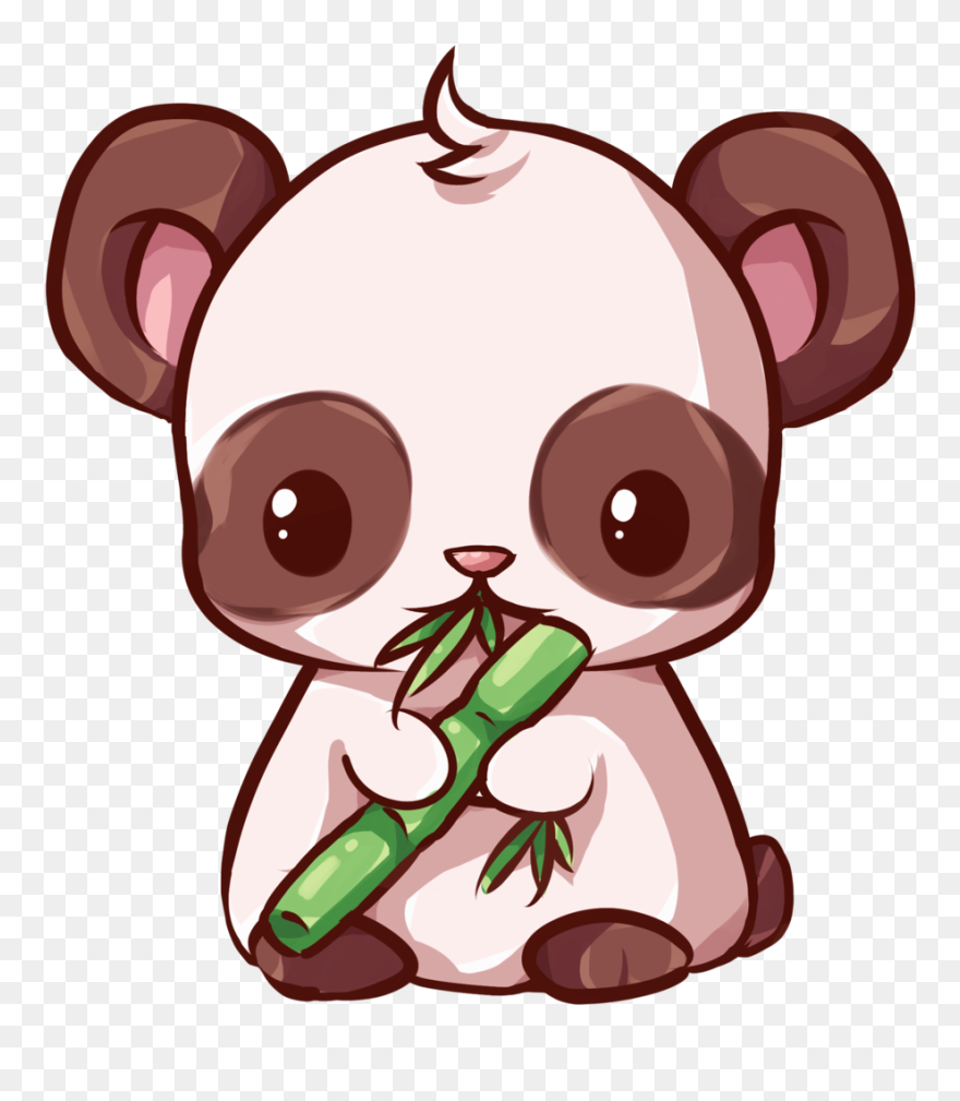 #panda #cute #kawaii #bear #white #black #bamboo #plant - Panda Kawaii Clipart
