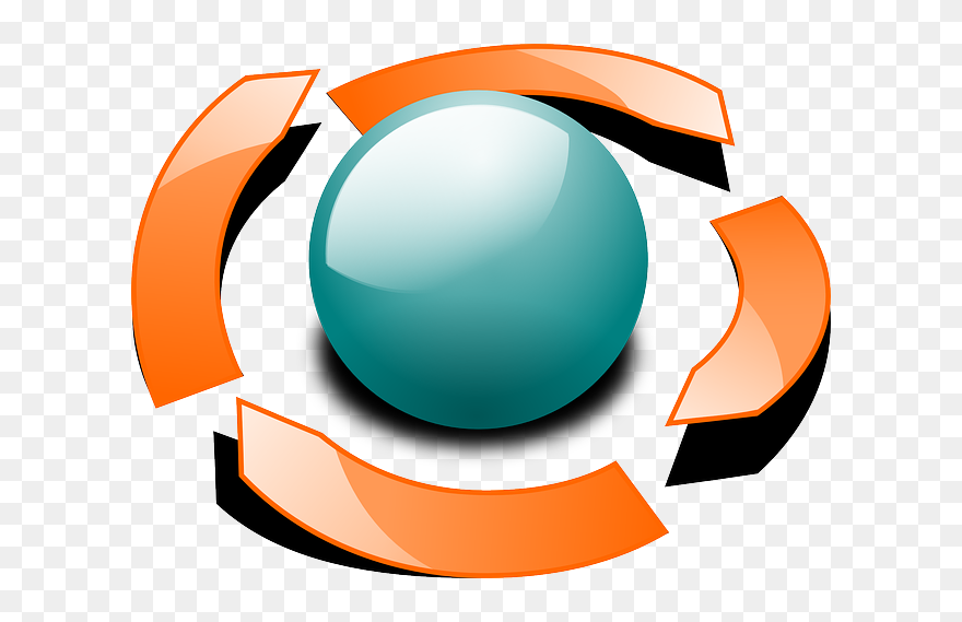 Orbit, Arrows, Ball, Glossy, Circle, Around - 3d Circle Arrow Png Clipart