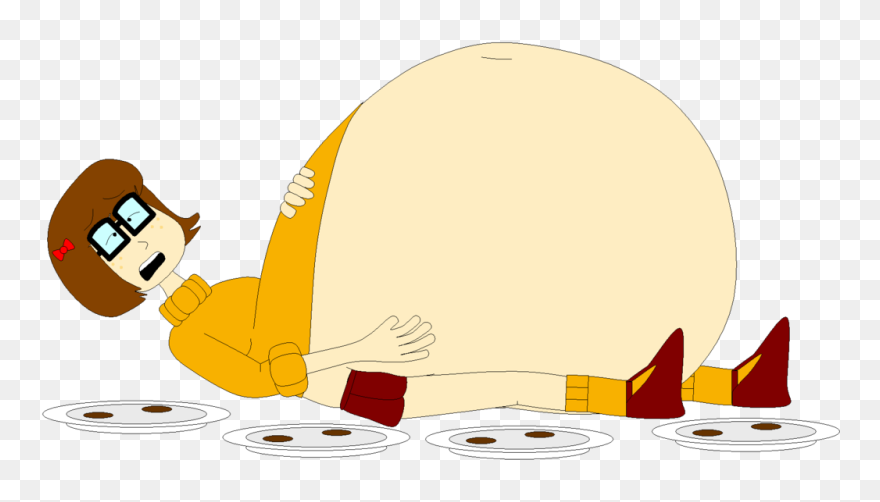 Massively Stuffed Velma By Angry - Belly Stuffing Clipart
