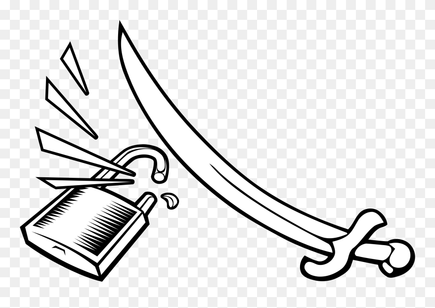 Sword Clipart Pedang - Pedang Clipart Black And White - Png Download