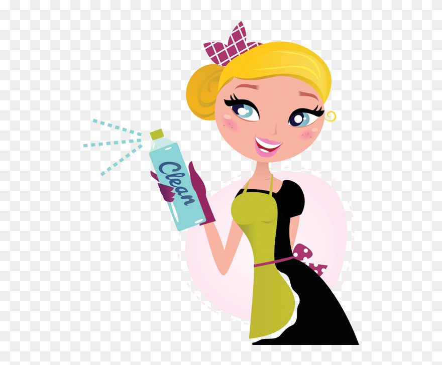 Cartoon Cleaning Lady Clipart - Cartoon Cleaning - Png Download
