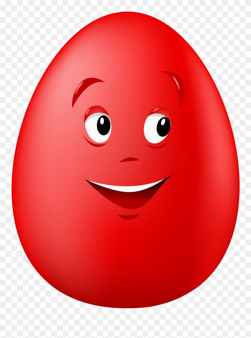 Transparent Easter Red Smiling Egg Png Clipart Picture - Easter Eggs