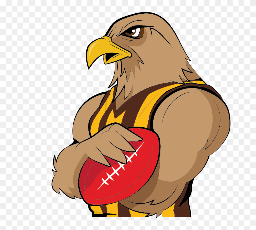Afl Football Clipart Clip Royalty Free Download 2017 - Hawthorn Cartoon - Png Download