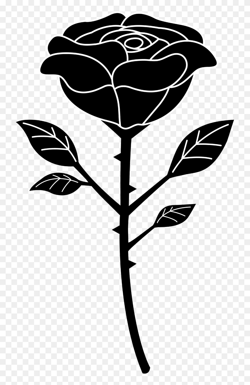 Black And White Rose Clipart - Png Download