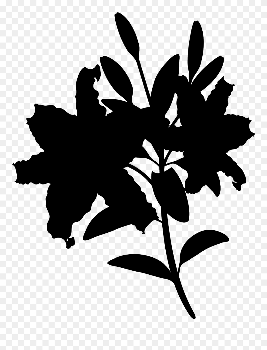 Clip Art Leaf Silhouette Plant Stem Flowering Plant - Flower - Png Download