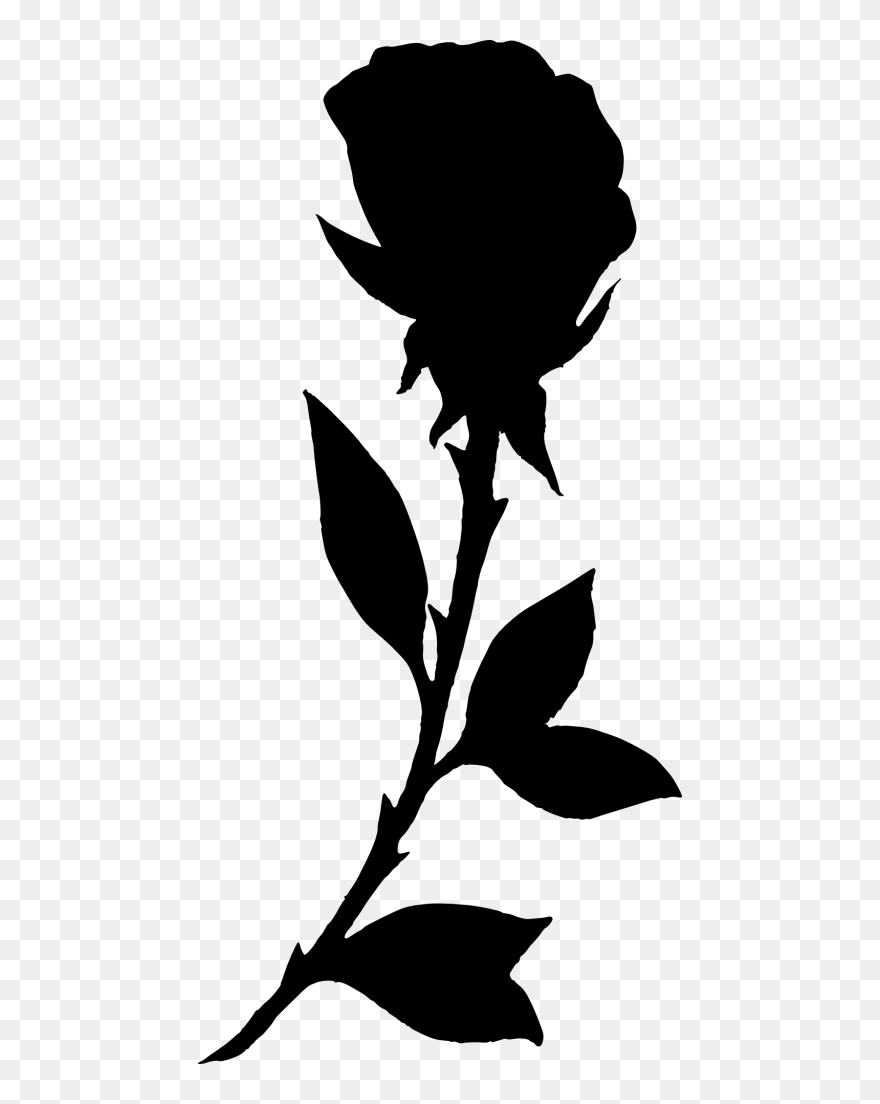 Silhouette Clip Art - Transparent Background Rose Silhouette Png