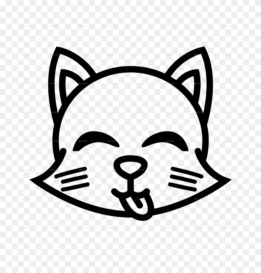 Transparent Funny Cat Clipart - Fox Face Clipart Black And White - Png Download
