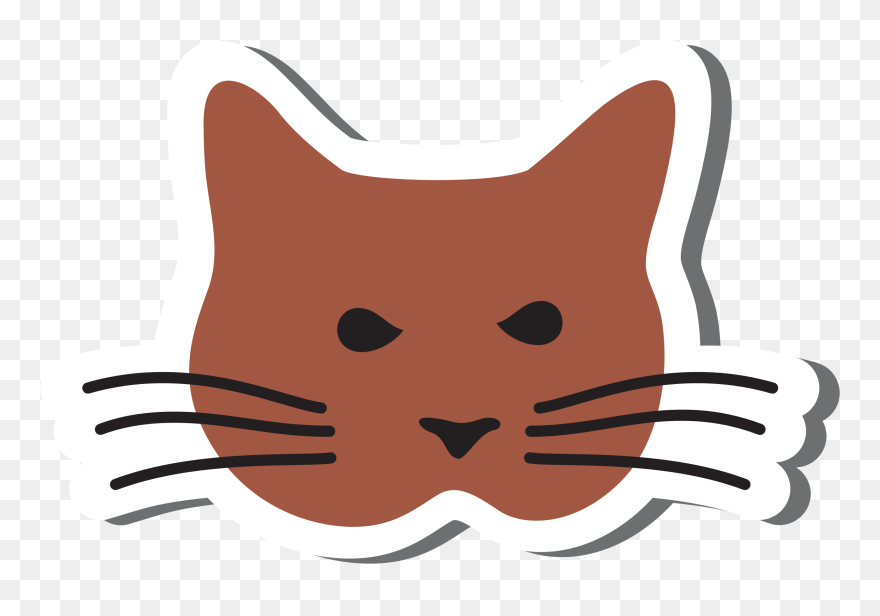 Whiskers Clipart Simple Cat - Cat - Png Download
