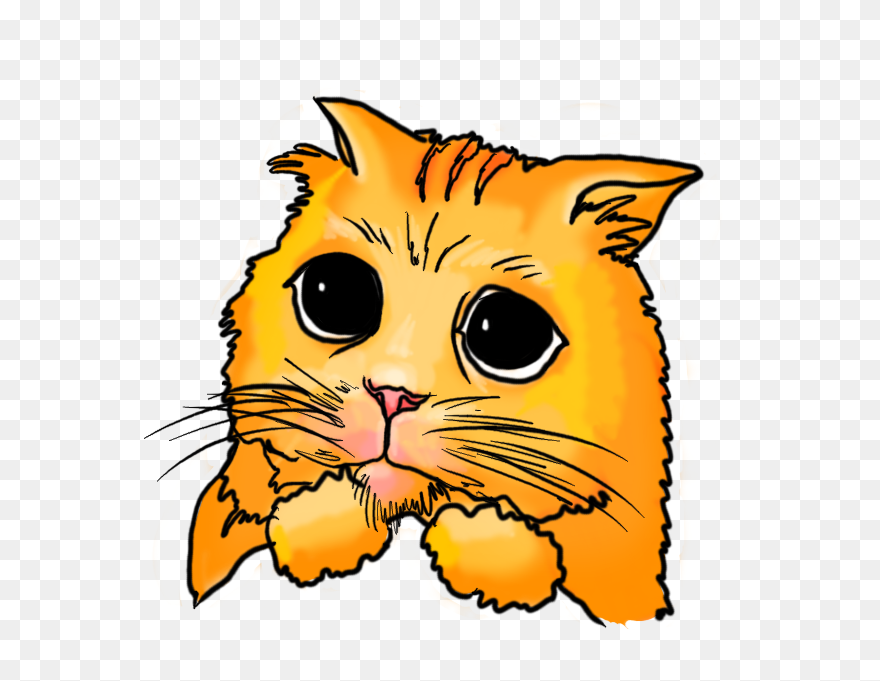 Orange Clipart Face - Very Sad Kitty Cartoon - Png Download