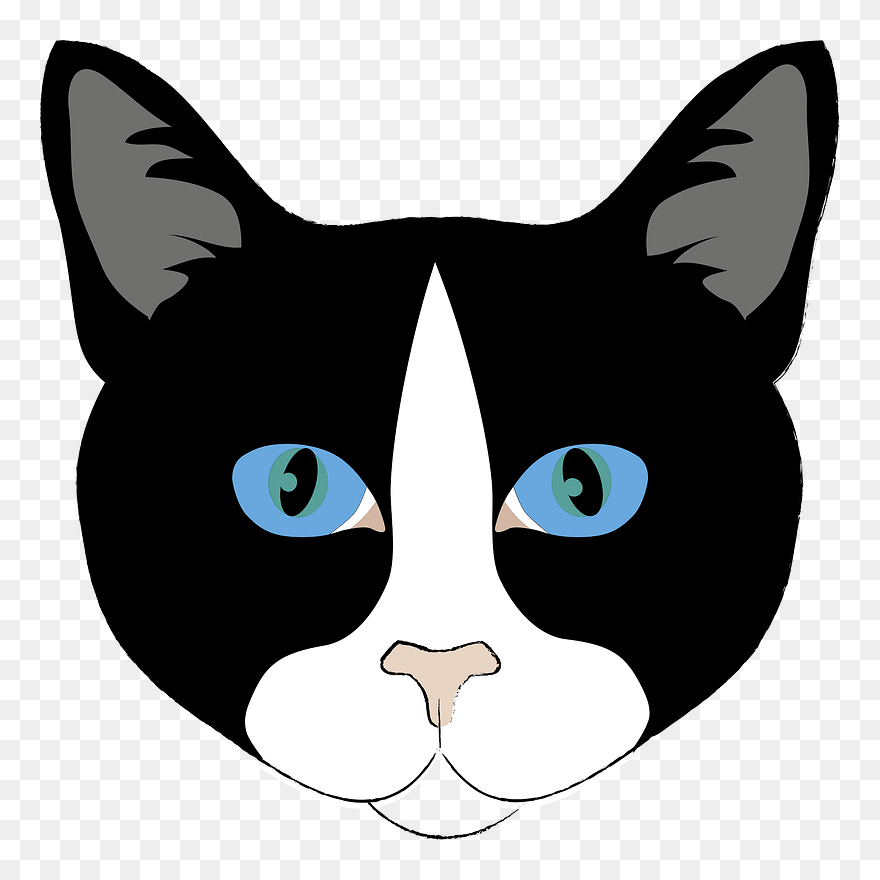 Blue-eyed Cat Face Clipart - Cat - Png Download