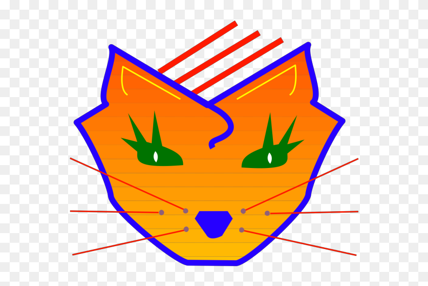 Digital Cat Face Art Png Images - Clip Art Transparent Png
