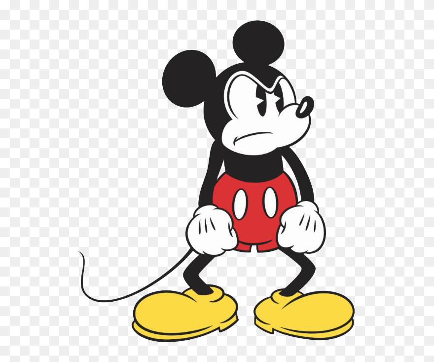Mickey Clipart Popcorn - Classic Mickey Mouse Angry - Png Download
