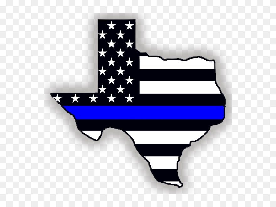 Clip Art Freeuse Indoor Outdoor Stickers Thin Blue - Texas Police Blue Line - Png Download