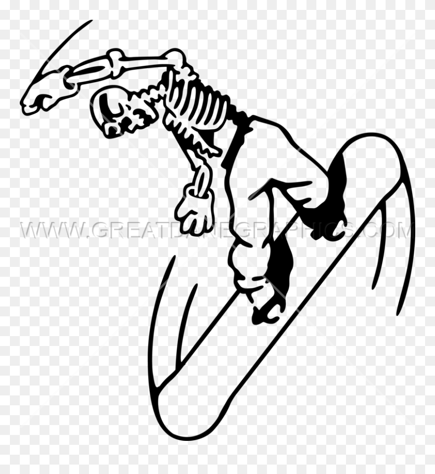 Draw A Snowboard Skeleton Clipart