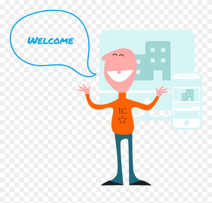 Communicator Welcome Front Door To Digital Workplace - Welcome People Cartoon Png Clipart