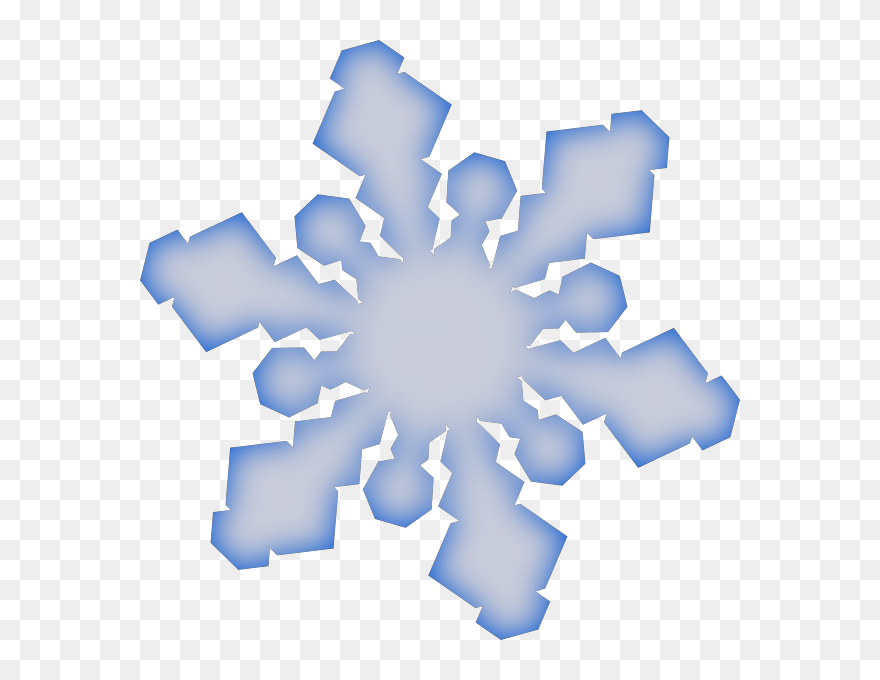 Falling Snowflake Clipart Blue Vector Library Library - Simple Snowflake Clipart Transparent Background - Png Download
