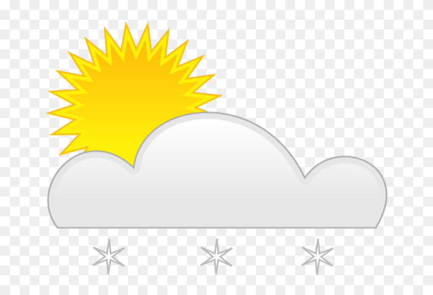 Snow Cloud Clip Art - Sun And Rain - Png Download