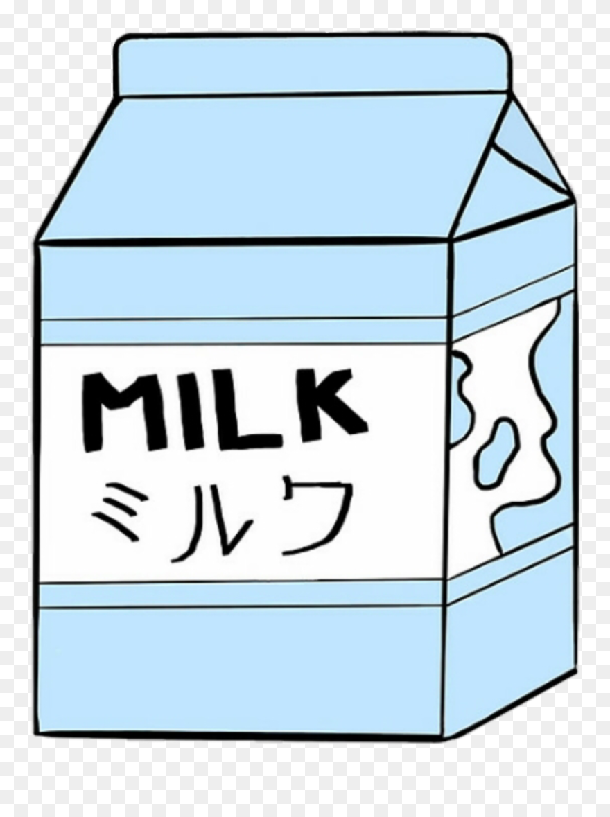 #aesthetic #milk #milkcarton #carton #blue #white #black - Aesthetic Milk Carton Drawing Clipart