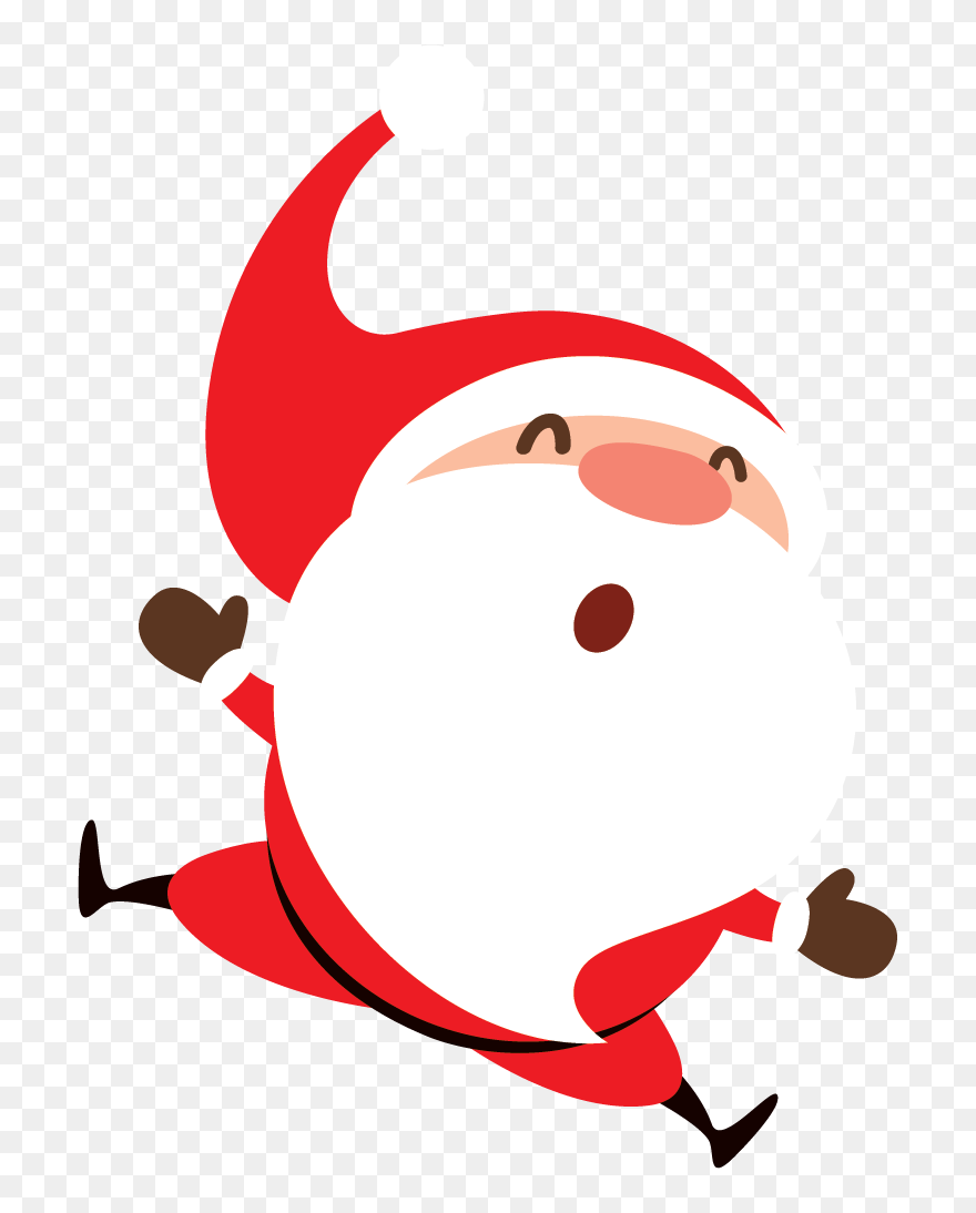 Santa Jumping For Joy Clipart