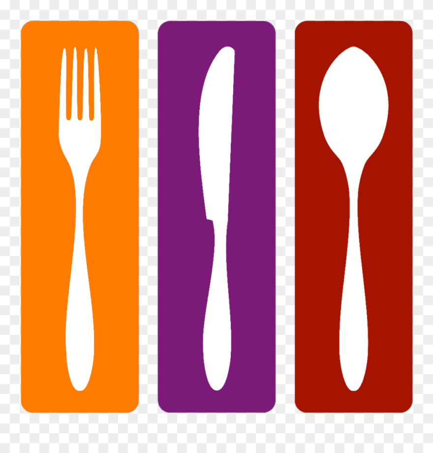 Purple Clipart Spoon - Clip Art Knife And Fork - Png Download