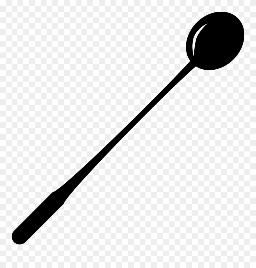 Thin Long Spoon Kitchen Accessory - Long Spoon Icon Clipart