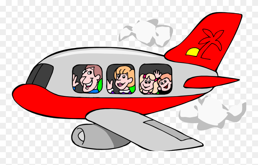 Train Clipart Vacation - Family On A Plane Clipart - Png Download