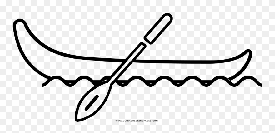 Canoe Coloring Page - Canoa Png Clipart