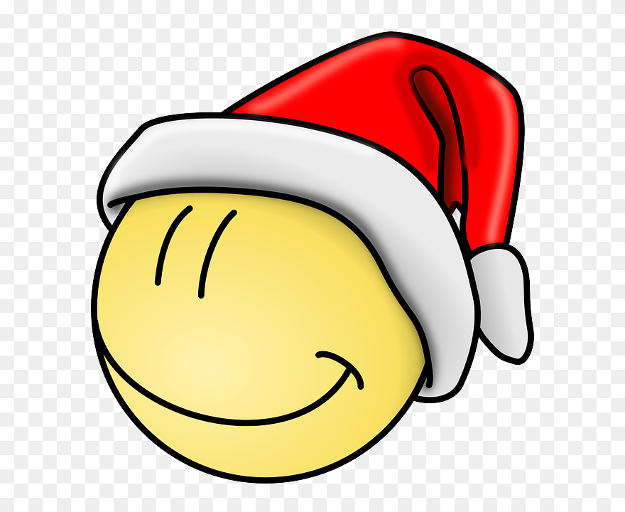 Red, Happy, Faces, Face, Hat, Smiley, Christmas, Funny - Smiley Face Clip Art - Png Download