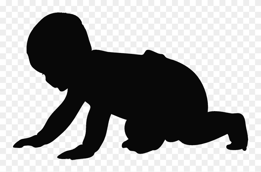 Baby Crawling Silhouette - Associació Llars De Criança Clipart