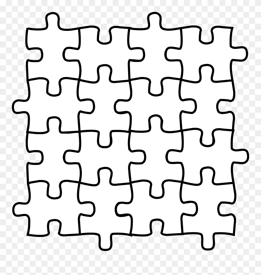 Puzzle Clipart Intervention - Black And White Puzzle Pieces - Png Download