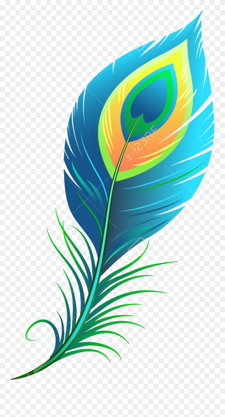 #sticker #stickers #sfghandmade #feathers #peacockfeather - Peacock Feathers Clipart - Png Download