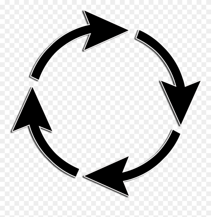 Non Tip Arrow Clipart Black And White Clip Free Stock - Circle Of Arrows Clipart - Png Download