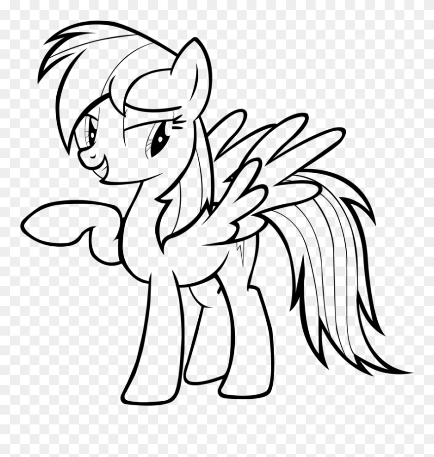 13319 Rainbow Free Clipart - Rainbow Dash My Little Pony Coloring Page - Png Download