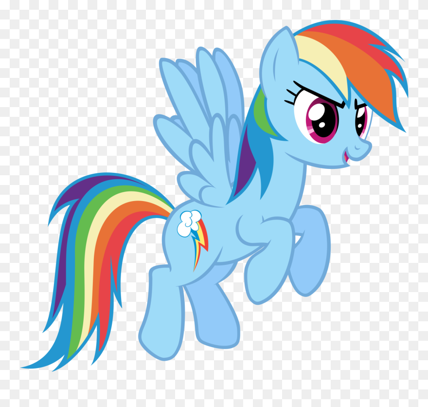 Flying Clipart Flight Line - Rainbow Dash My Little Pony - Png Download