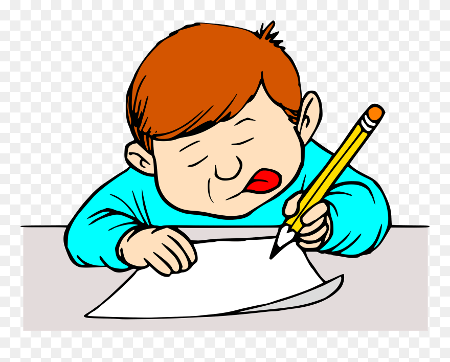 Writing Clipart - Clip Art Student Writing - Png Download